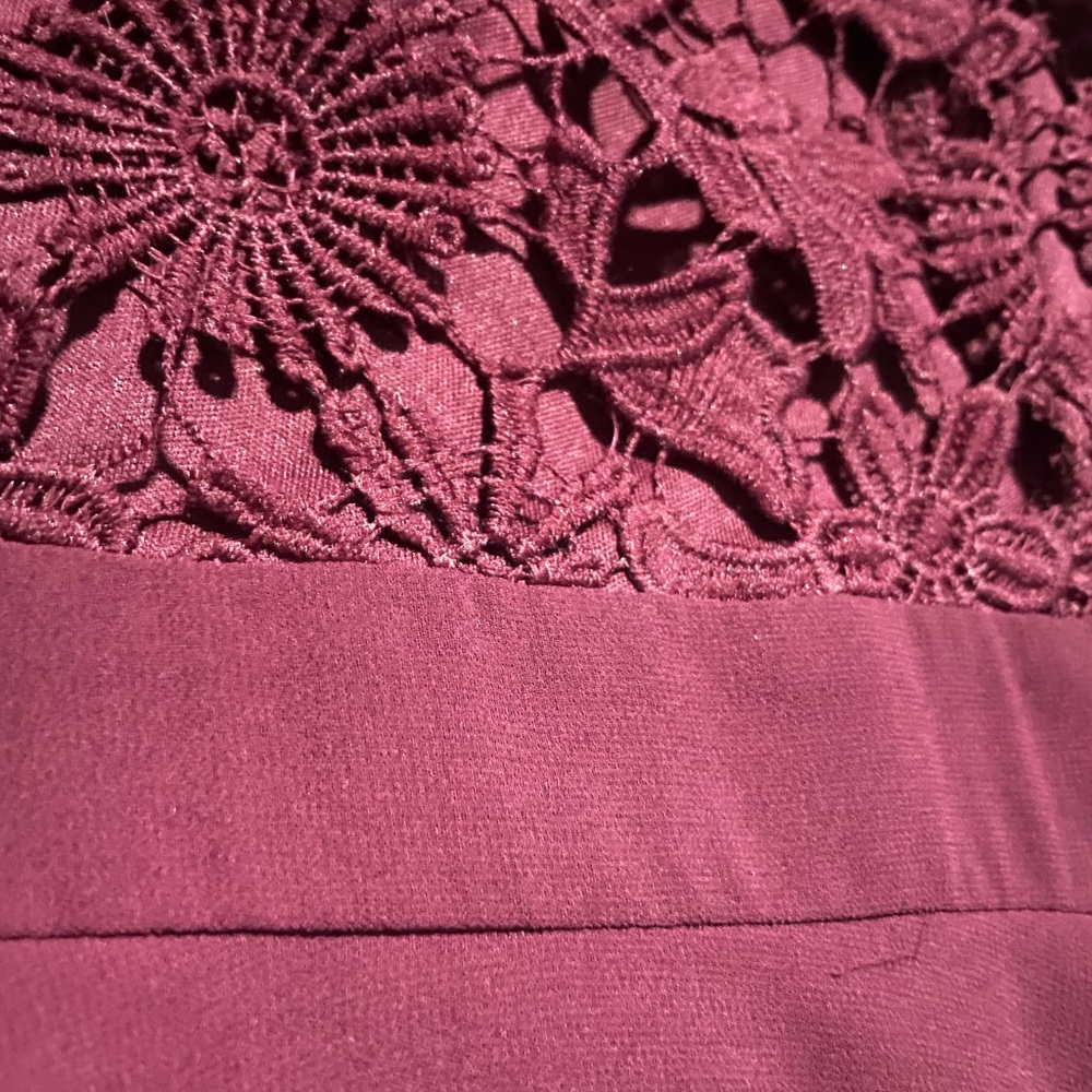 Burgundy Halter Lace Maxi Dress - Picture 7 of 7